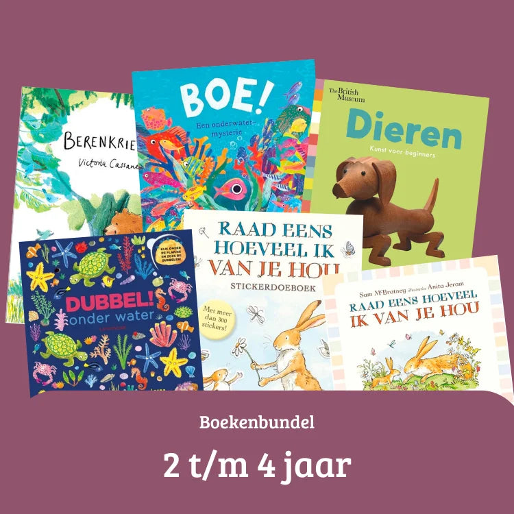 Boekenbundel 2 t/m 4 jaar met kleurrijke prentenboeken voor peuters om samen te lezen.