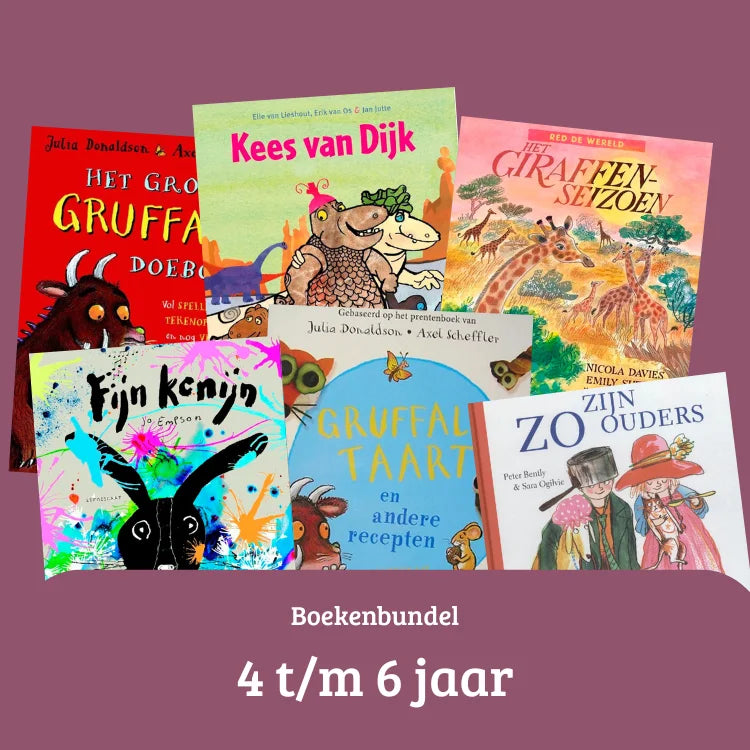 Boekenbundel 4 t/m 6 jaar met leuke prentenboeken om samen te lezen en te leren.