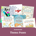 paasbundel met vrolijke en avontuurlijke boeken voor beginnende lezers.