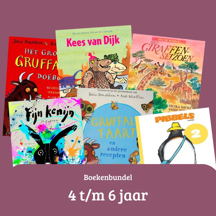 Boekenbundel 4 t/m 6 jaar met leuke prentenboeken om samen te lezen en te leren.