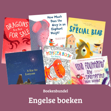 Boekenbundel met Engelse kinderboeken, leren lezen in een andere taal. Kinderboeken